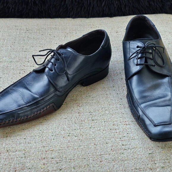 VIA SPIGA Men Shoes Black Leather Upper Lace Up Dress Shoes M-Louie Size 11M main image 12